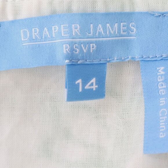 Draper James RSVP Linen Blend Floral Ruffled Neck Midi Dress Size 14 - Picture 12 of 13